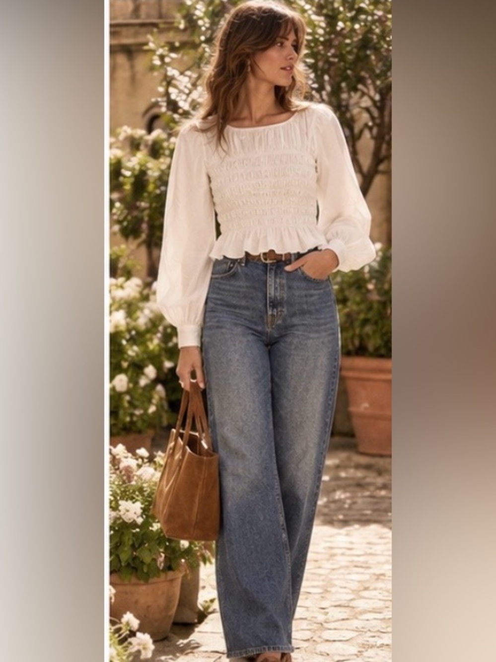 Rails Tabi Smocked Peplum Blouse